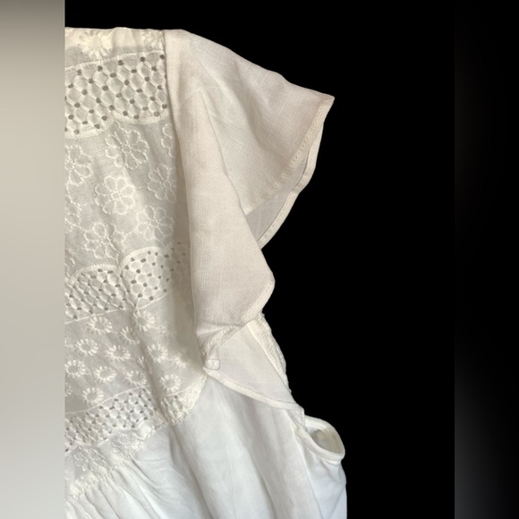 NWT TORRID Slub Crochet Detail Tie-Front White Plus Size Woman’s Top Shirt 2X - Picture 6 of 12